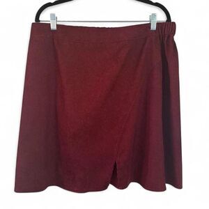 SHEIN Curve Burgundy Skater Skirt Women's 2XL